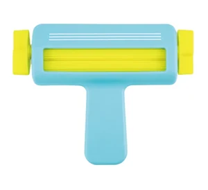 Blue Ariste paper crimper with yellow rollers and side knobs