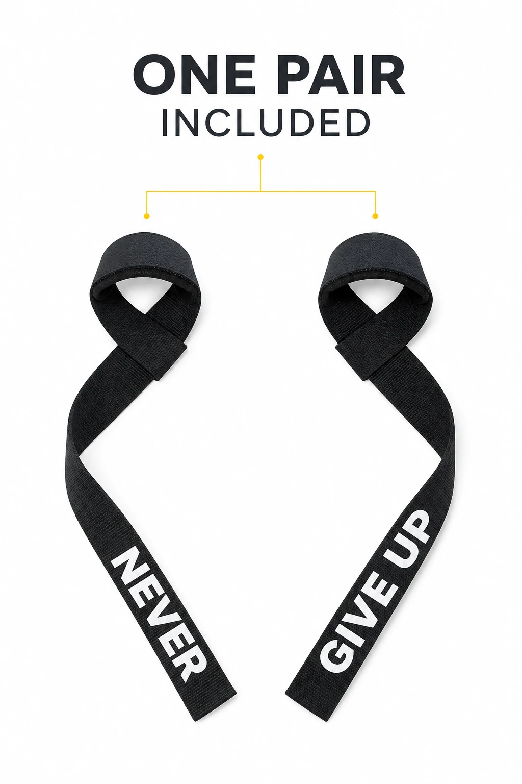 Black pair of lifting straps shown complete with two separate pieces