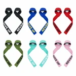 Six color pairs of lifting straps shown as selection examples