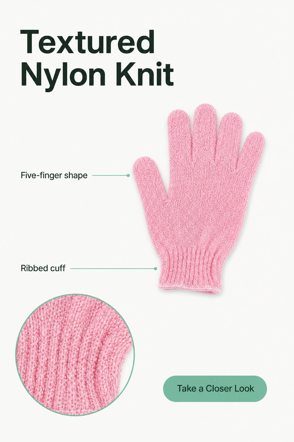 Close-up of the textured nylon knit and ribbed cuff