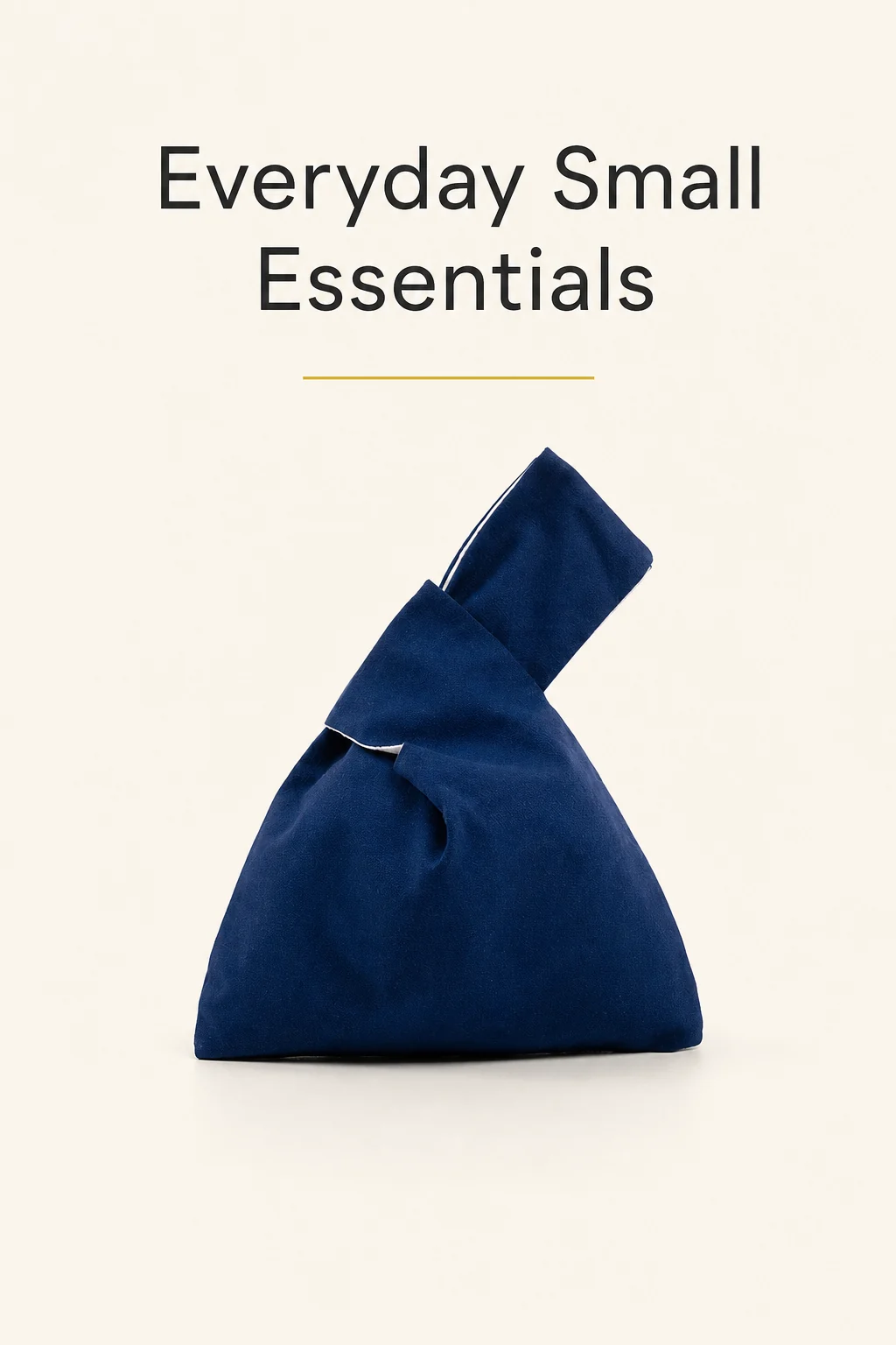 Navy blue knot wristlet bag for small daily essentials