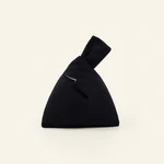Black cotton knot bag with long and short loop handles