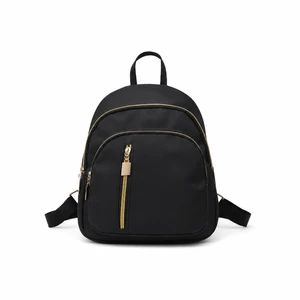 Mini zaino nero in nylon con tasche con zip
