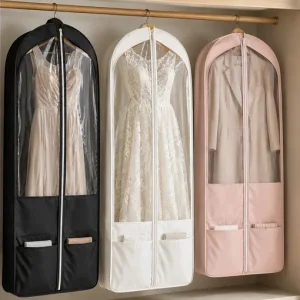 Large Garment Cover Bag Guide for Wedding Dresses, Long Coats and Closet Storage