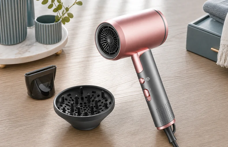 Guia do secador ionico dobravel 2400W com difusor para styling e armazenamento compacto