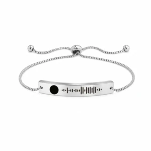 Qinuo Personalized Music Code Bracelet – Stainless Steel