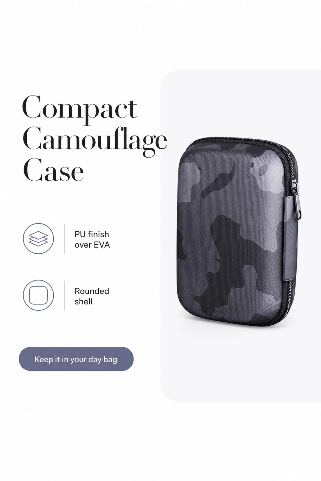 Camouflage-PU-Finish über der abgerundeten EVA-Schale