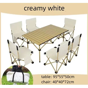 Camping-Set mit Klapptisch und sechs Stühlen