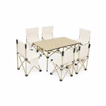 Camping-Set mit Klapptisch und sechs Stühlen
