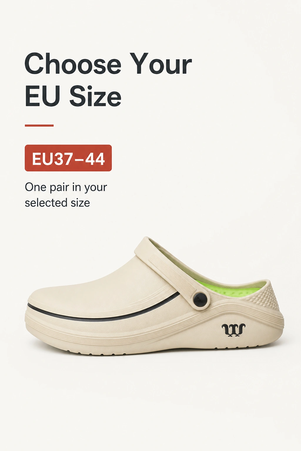 Sabot blanc et pointures EU37–44