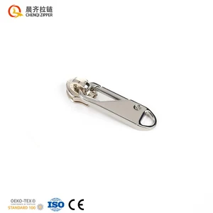 Uncropped CHENQI-branded option image showing the assembled zipper pull tab and slider base in Nickel finish.