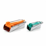 Orange and green tools in a side-by-side close-up