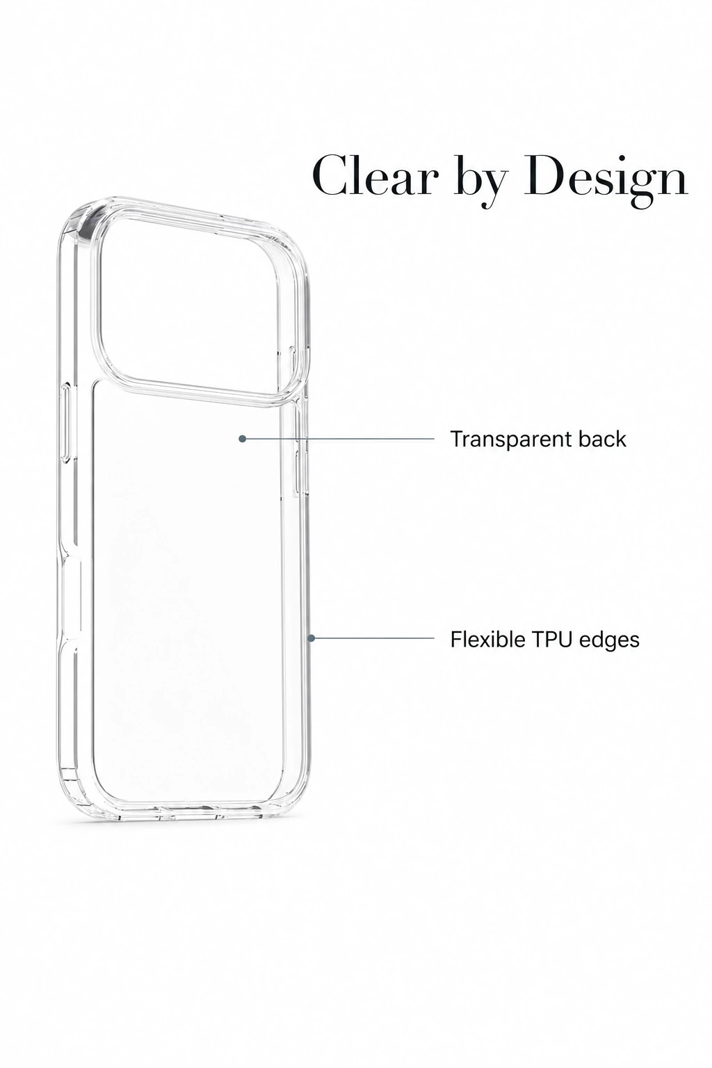 Transparente Handyhülle mit klarer Rückseite und flexiblem TPU-Rand