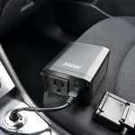 Inversor de coche 200W de 12V a 110V con USB y Type-C