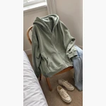 Damen Y2K Fleece Zip Hoodie für den Alltag