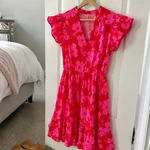 Women's Ruffled Floral Mini Dress for Summer Beach Vacation
