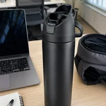 Garrafa Térmica de Aço Inox com Canudo e Bico