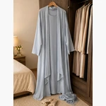 Women's Two-Piece Modest Abaya Set with Inner Dress