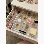 25-Piece Clear Drawer Organizer Set for Makeup and Office Storage
