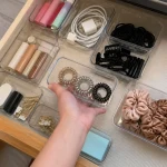 25-Piece Clear Drawer Organizer Set for Makeup and Office Storage