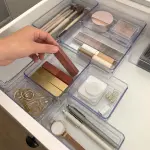 25-Piece Clear Drawer Organizer Set for Makeup and Office Storage