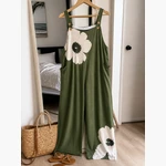 Damen Jumpsuit ohne Aermel mit weitem Bein und Taschen