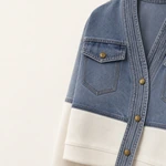 Denim flap pocket and gold-tone front buttons