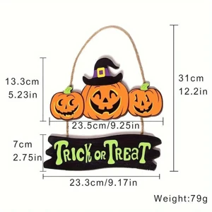 Style B pumpkin Trick or Treat sign, original 31 cm dimension diagram