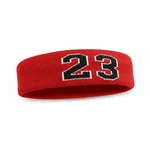 Red terry headband with black 23 outlined in white