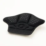 Low-angle view of the black heel pad’s moulded cushioning