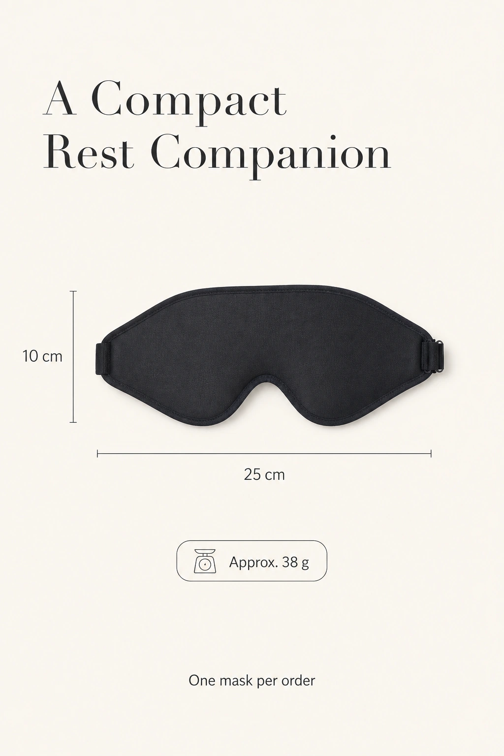 Dimensions du masque : 25 cm de largeur, 10 cm de hauteur et environ 38 g