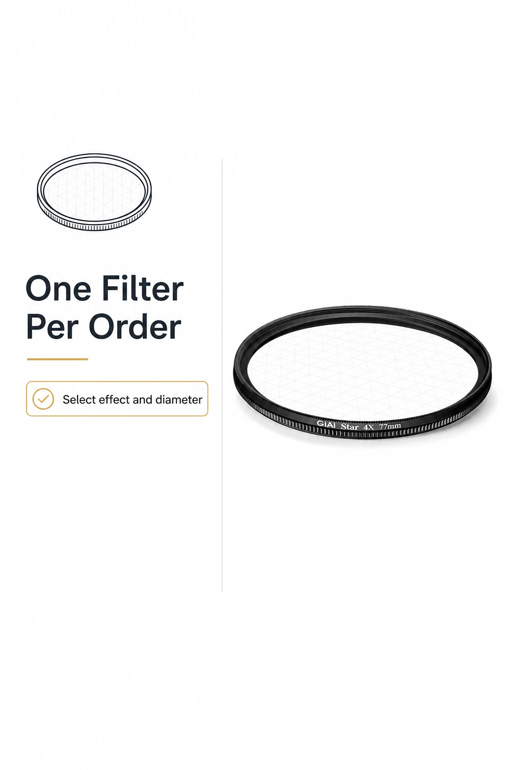 One selected star filter with per-order quantity label