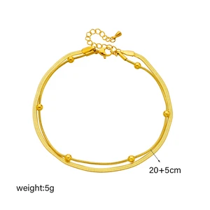 Gold anklet source option image marked 20 + 5 cm and 5 g