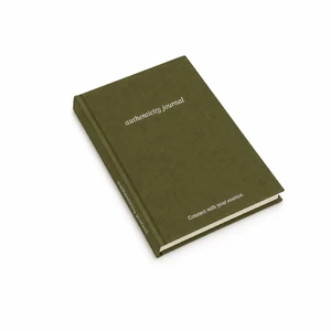 Journal guidé A5 avec couverture en tissu vert olive