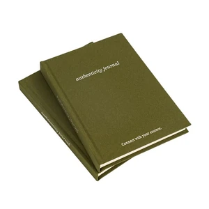 A5 Guided Journal with Olive Green Cloth Cover