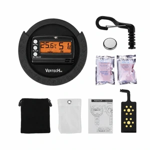Kit Vertech de higrómetro y humidificador para boca de guitarra de 85 mm