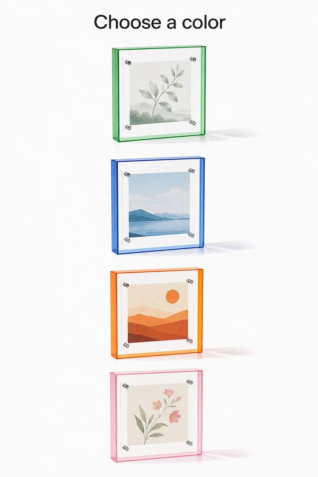 Four example frame colors arranged vertically for comparison