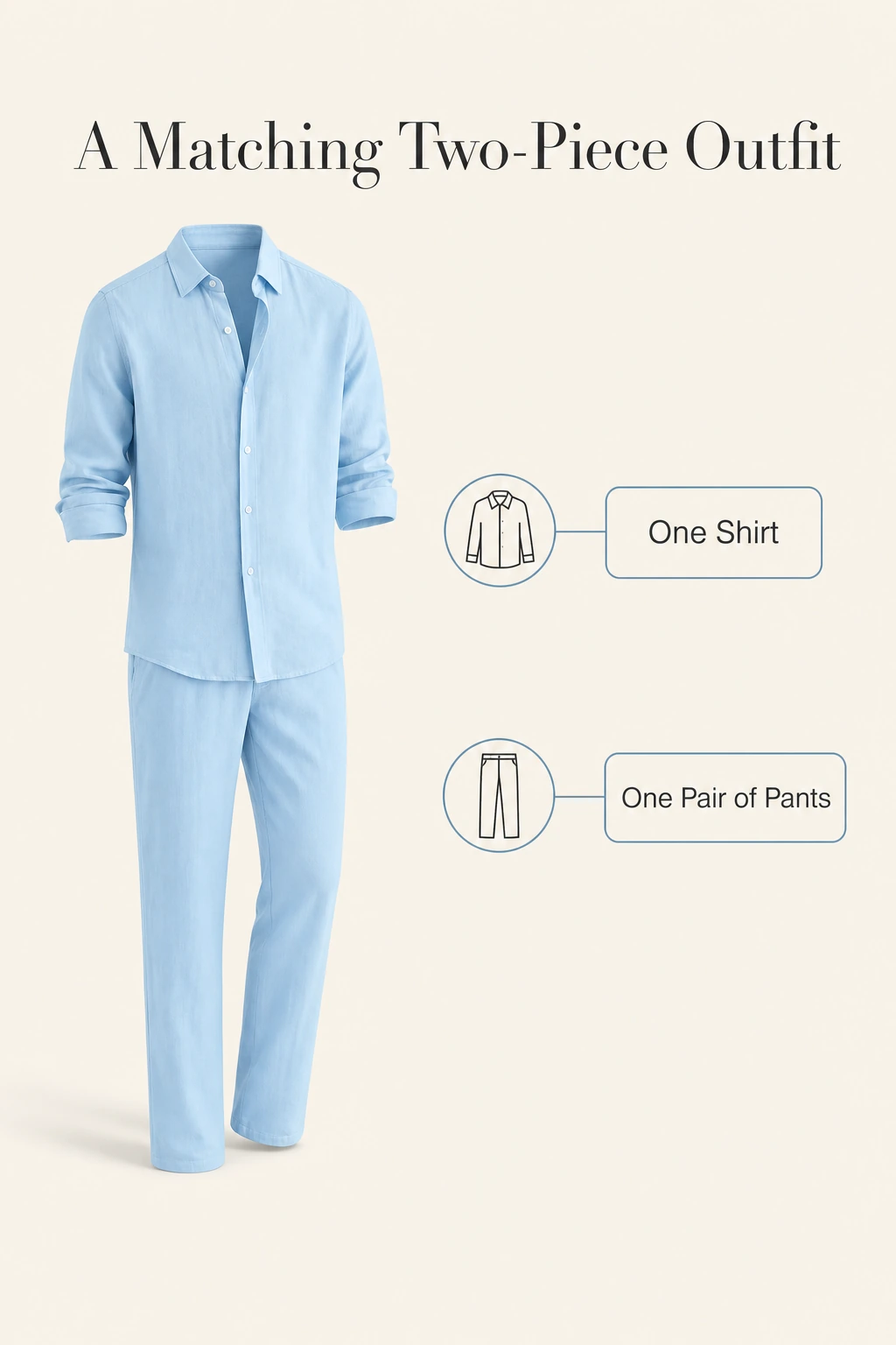 Schema del contenuto con una camicia e un paio di pantaloni