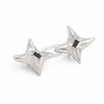 Silver two-star linked waist fastener isolated on white