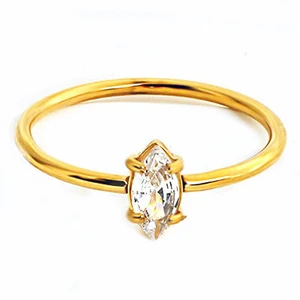 Marquise-Steinring aus Edelstahl – Sieben Farben