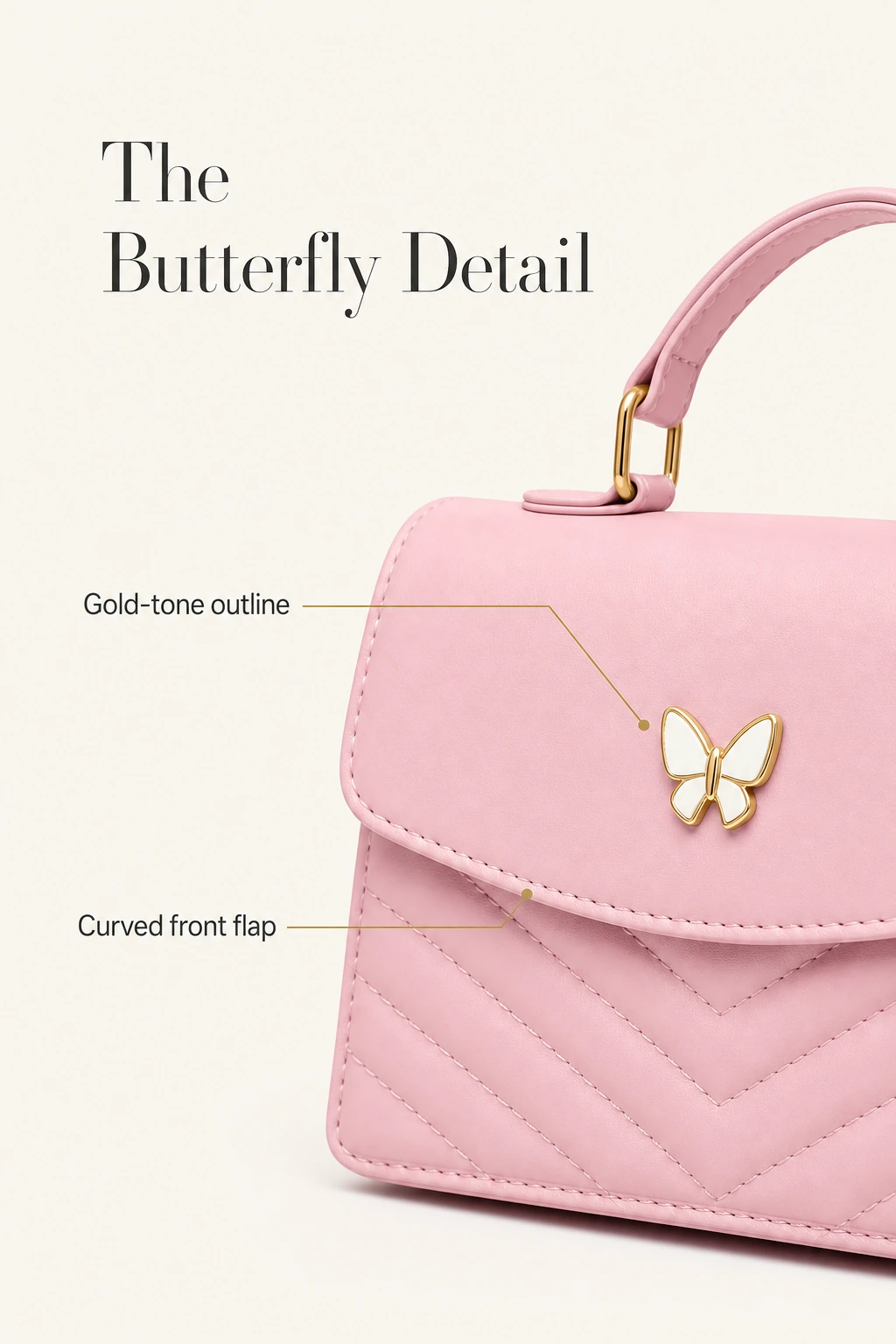 Patta curva e farfalla decorativa della borsa rosa