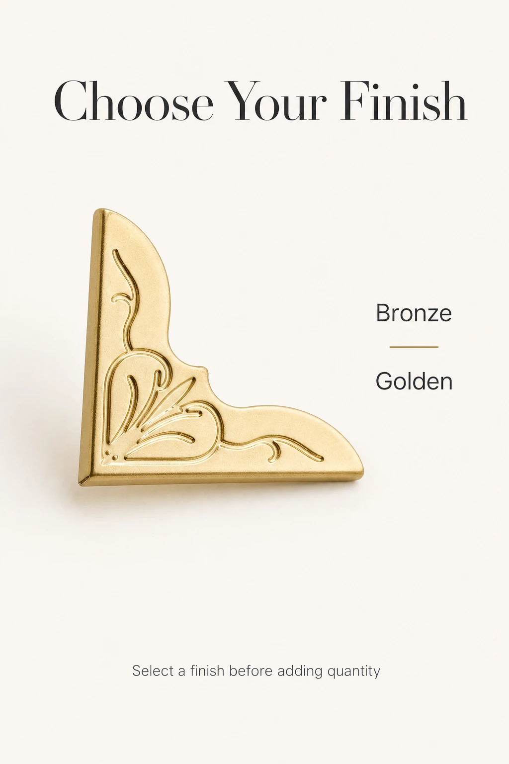 Golden floral corner with Bronze and Golden finish labels