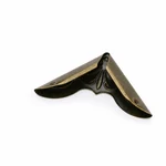 Back of bronze corner, folded edges