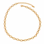 Gargantilha de aço com elos ovais – 40 + 5 cm