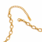 Gargantilha de aço com elos ovais – 40 + 5 cm