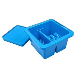Paint Brush Cleaning Basin with Lid – Blue
