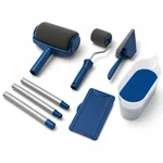 Kit azul completo con tres secciones de mango junto a rodillos, almohadilla, bandeja y jarra