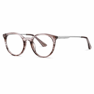 Montura de gafas unisex de acetato con varillas metálicas finas
