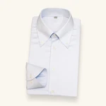 Folded White Style 2 cotton poplin shirt with buttons securing both collar points