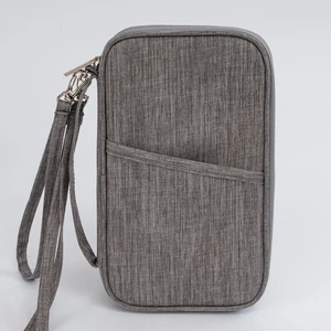 Pochette passeport à sangles – Gris foncé